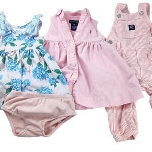 Preppy Baby Bundle 3-Piece 9M Dresses & Overalls